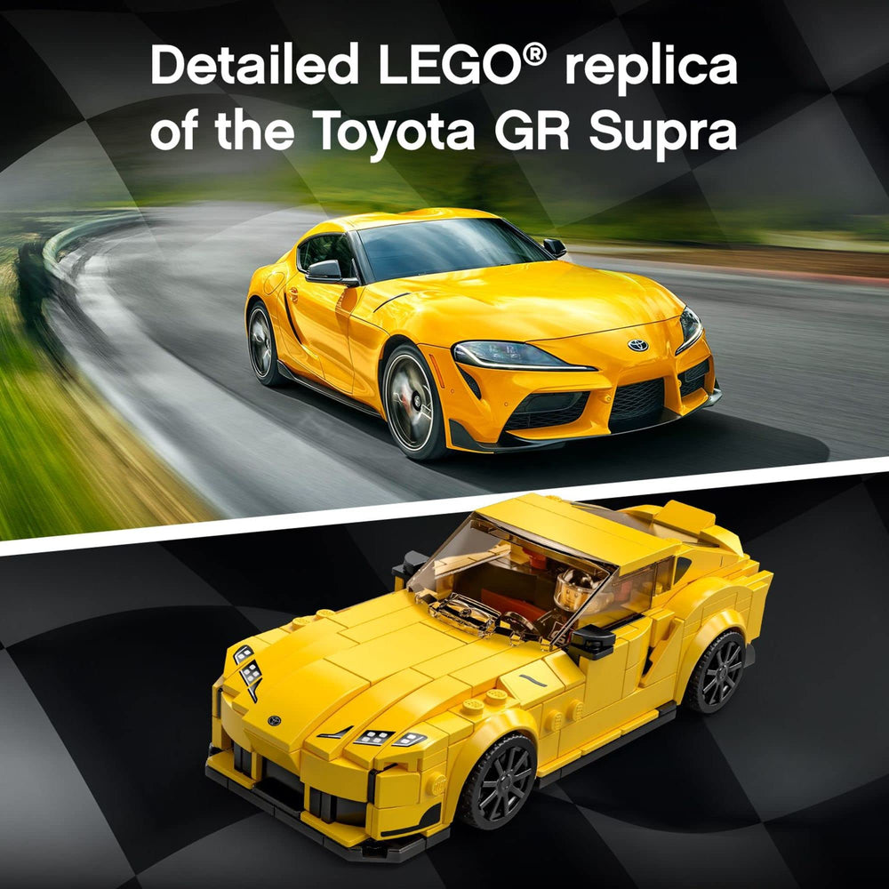 LEGO Speed Champions Toyota GR Supra 76901 display-ready model for shelf or desk.