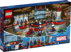 LEGO Spider-Man Attack on the Spider Lair—basketball hoop and skateboard ramp for dynamic setups.