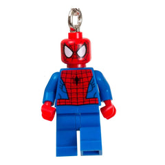 LEGO Spider-Man key chain close-up of clip and loop for secure bag or keys