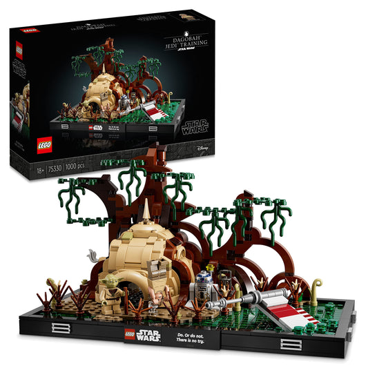 LEGO Star Wars Dagobah Yoda's cabin diorama for home display.