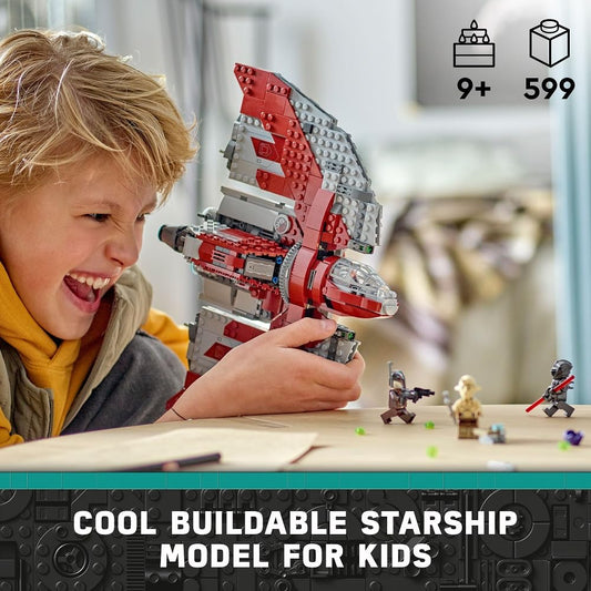 Retractable landing gear on LEGO Ahsoka Tano shuttle for realistic flight poses