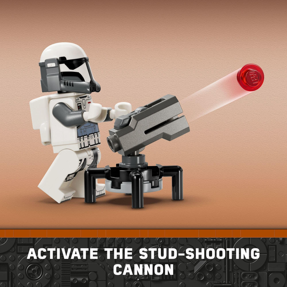 LEGO blaster pistols and accessories enhance action-packed Star Wars adventures.