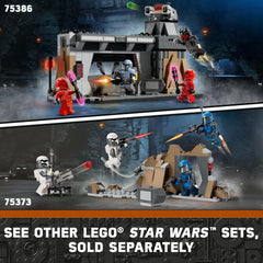 LEGO rock formation connects to other Mandalorian sets for expanded battles and scenes.