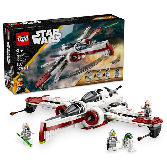 LEGO Star Wars ARC-170 front view, ideal for display and imaginative storytelling.