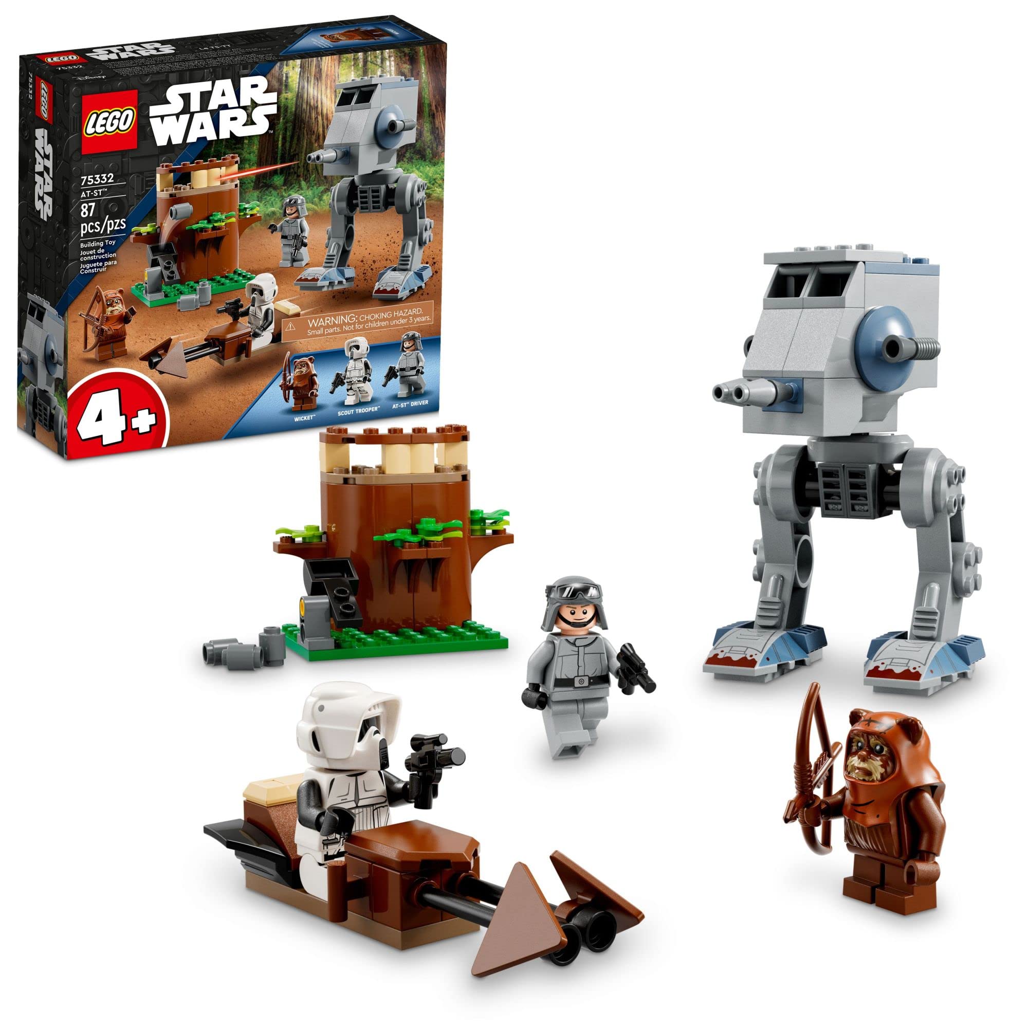 LEGO Star Wars AT-ST 75332 Wicket Ewok lookout with tree and catapult for epic play