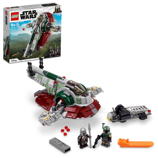 LEGO Star Wars Boba Fett Starship wings rotate for dynamic play.