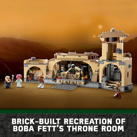 LEGO Star Wars Boba Fett’s Throne Room hidden treasure compartment feature enhances play.