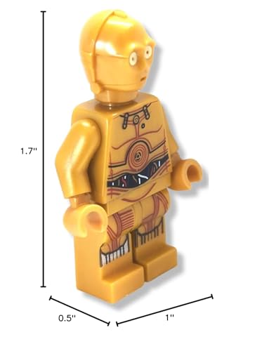 LEGO C-3PO minifigure compatible with standard sets for versatile play.