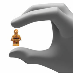 LEGO TheBrickPeople tile included with C-3PO enhances display.