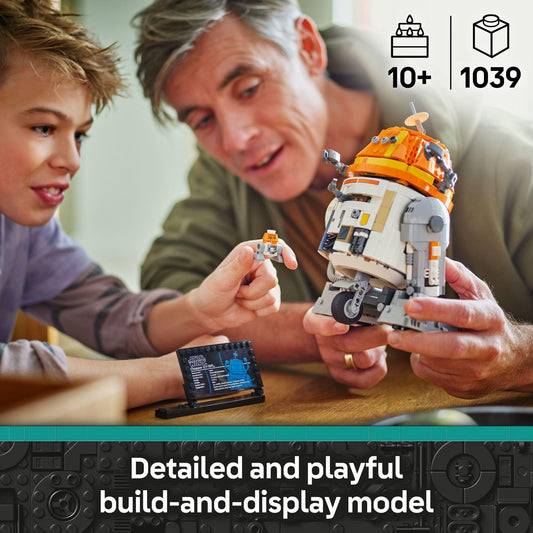 LEGO Star Wars Ahsoka Chopper grumpy head movement mechanism in action for kids.