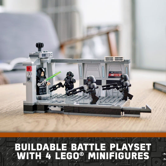 LEGO Star Wars Dark Trooper Attack elevator feature enabling dynamic action during battles.