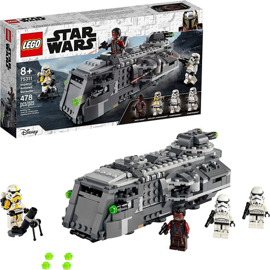 LEGO Star Wars Imperial Armored Marauder turret action showing rotating rear gun