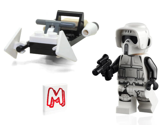 LEGO Star Wars Imperial Scout Trooper with blaster for immersive play.