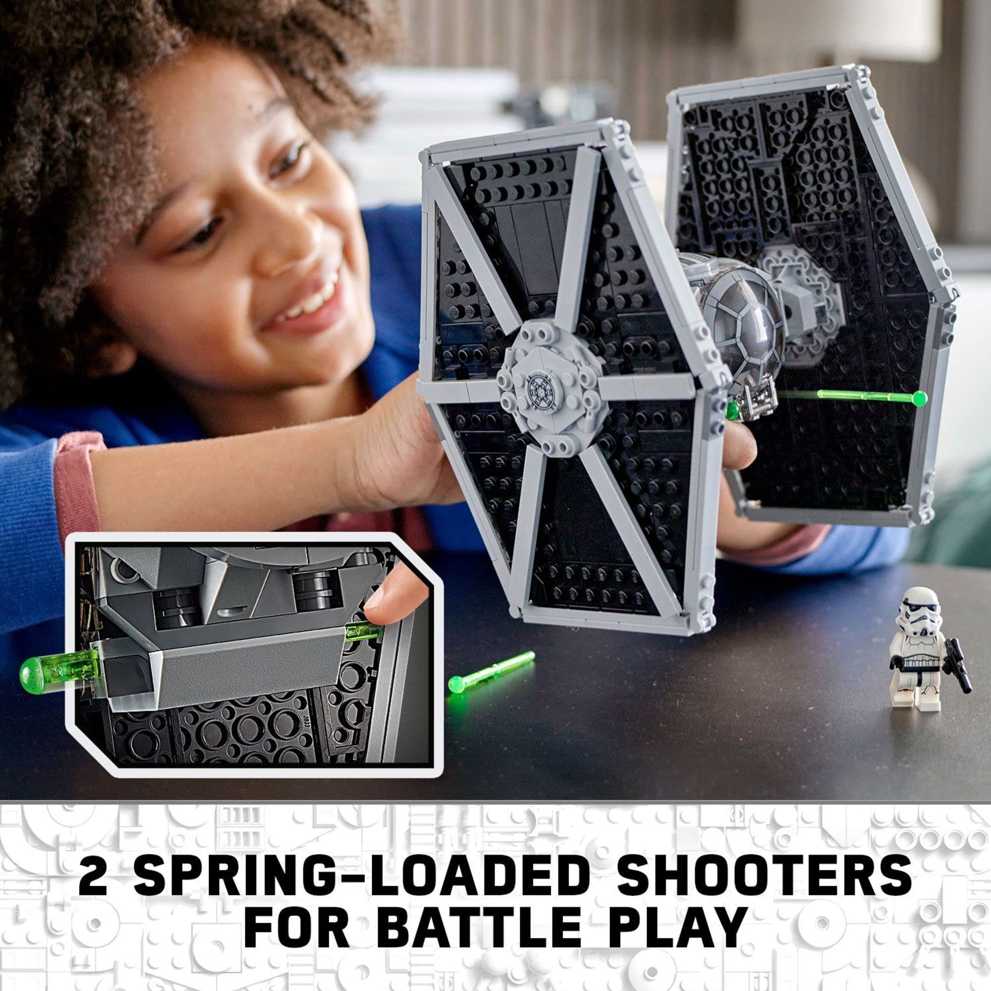 LEGO Star Wars Imperial TIE Fighter 75300 pilot minifigure ready for missions.
