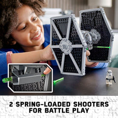 LEGO Star Wars Imperial TIE Fighter 75300 pilot minifigure ready for missions.