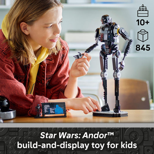 LEGO Star Wars K-2SO droid frame stands tall for impressive room decor.
