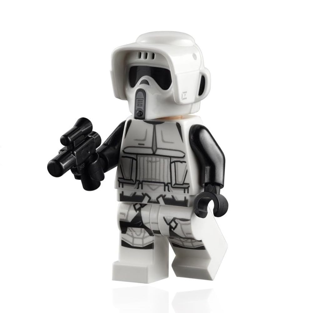 LEGO Star Wars Mandalorian minifigure close-up for detailed display.