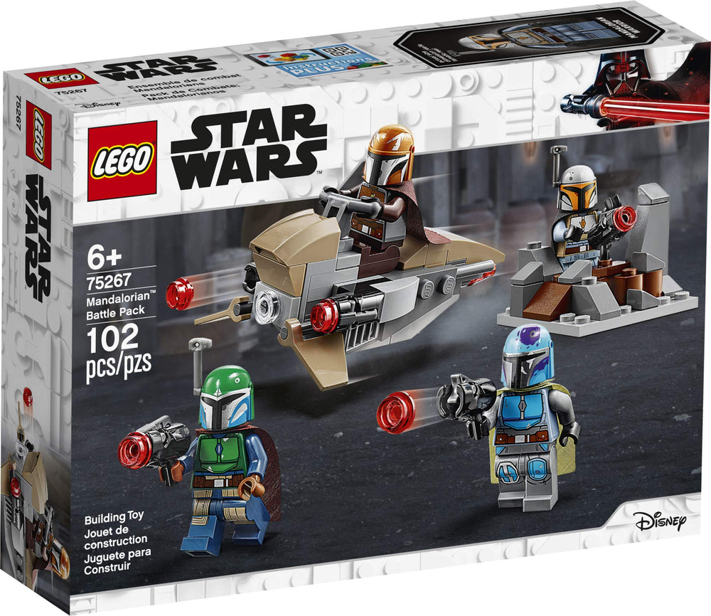 LEGO Star Wars Mandalorian stud shooters enable dynamic battles.