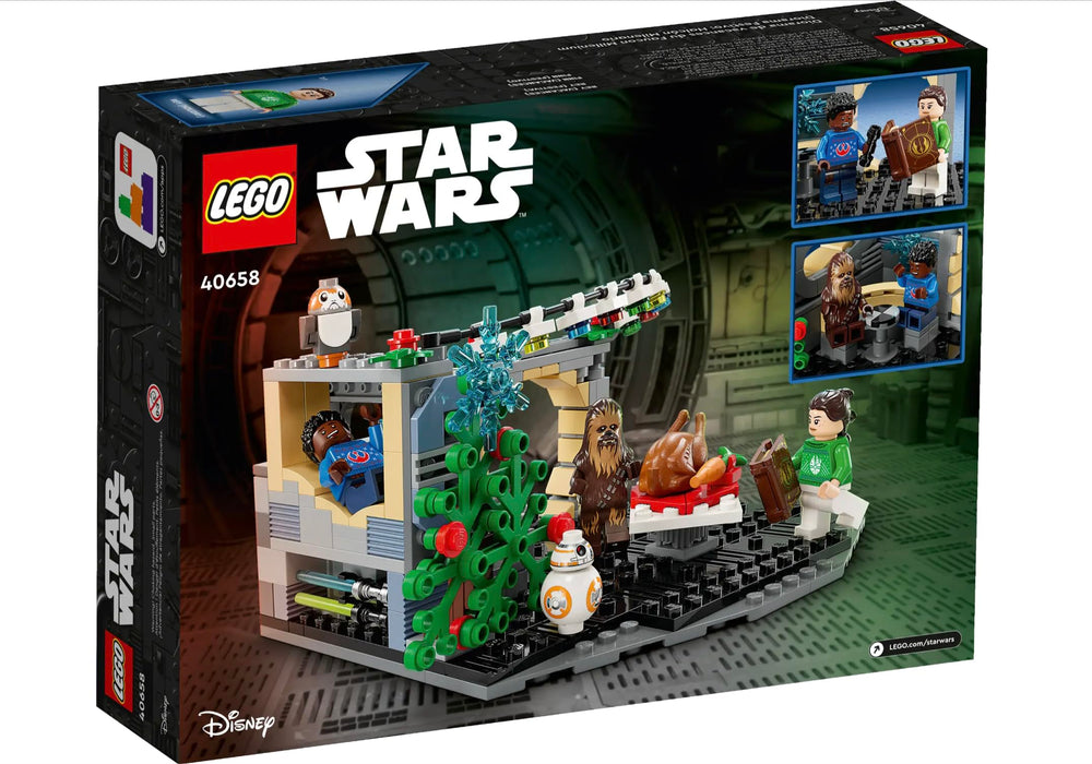 LEGO Star Wars Millennium Falcon Holiday Diorama Christmas tree setup for holiday display and play