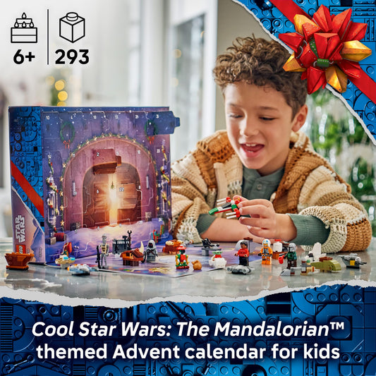 LEGO opened calendar doors with minifigures on display, LEGO seasonal-play inspiration