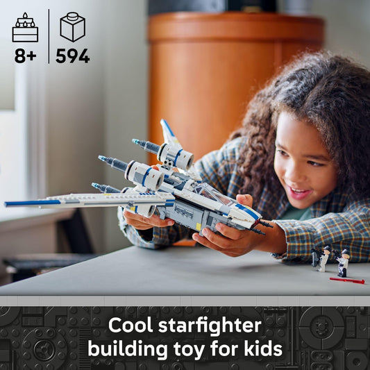 LEGO Star Wars Rebel U-Wing swing-wing enables quick flight-to-landing transitions.