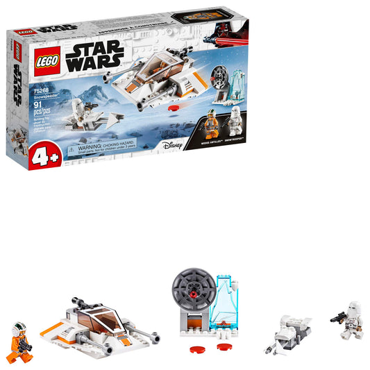 LEGO Star Wars Snowspeeder 75268 front view ideal for beginner builders.