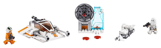LEGO Star Wars Snowspeeder 75268 side view highlights compact travel-ready design.