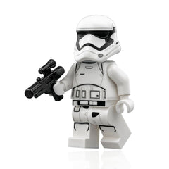 LEGO Star Wars stormtrooper armor detail close-up for diorama or display.