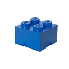 LEGO Storage Brick Blue with four knobs, front view for organized play area.