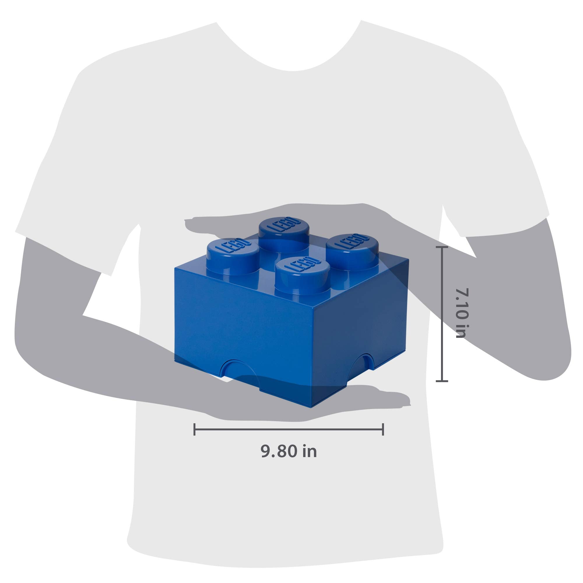 LEGO Storage Brick Blue lid off, top view showing stackable design.