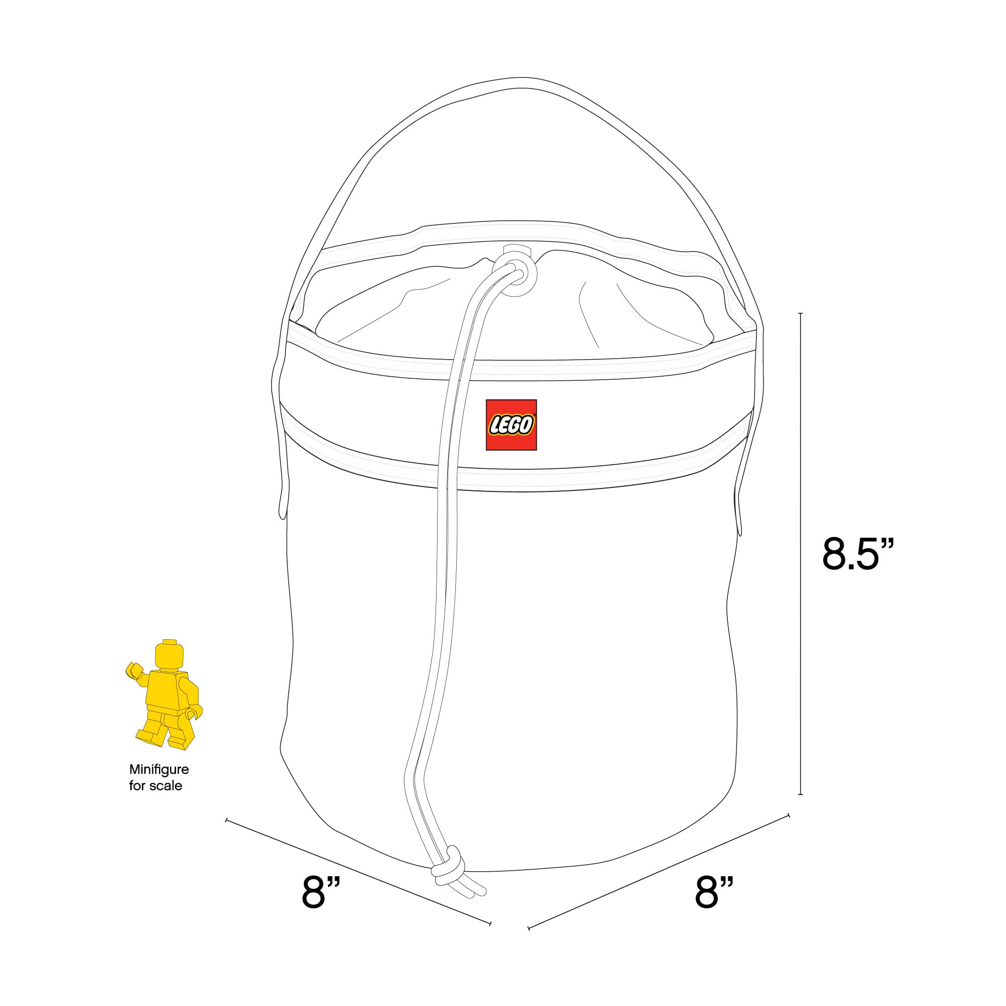 LEGO Storage Cinch Bucket Red portable solution for bricks and small toys