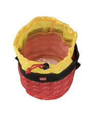 LEGO Storage Cinch Bucket Red clear base enables quick inventory checks