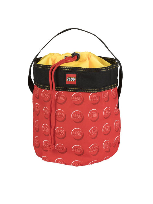 LEGO Storage Cinch Bucket Red top view shows compact design for tidy play space