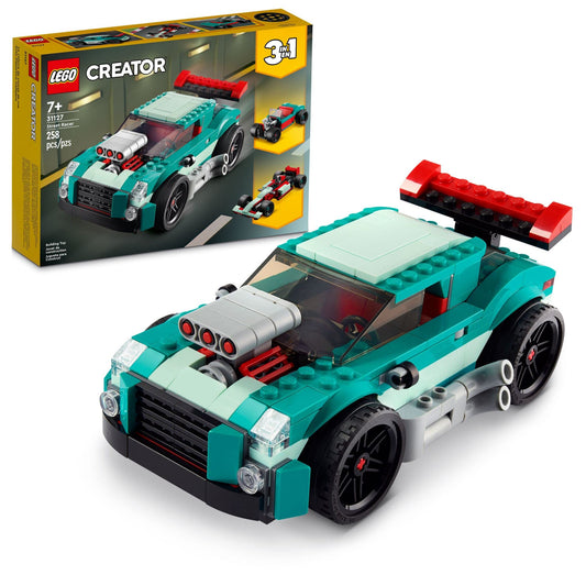LEGO Creator 3in1 Street Racer side pipes detail enhances realistic racing play