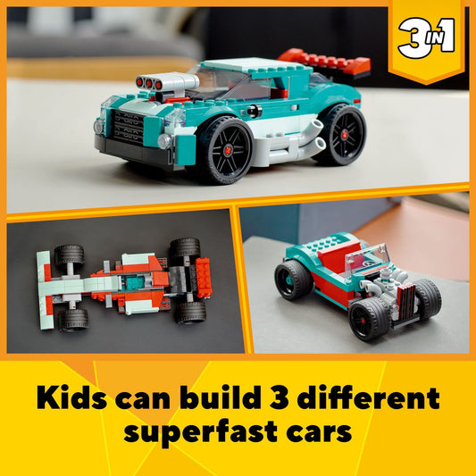 LEGO Street Racer spoiler and removable roof enable varied builds