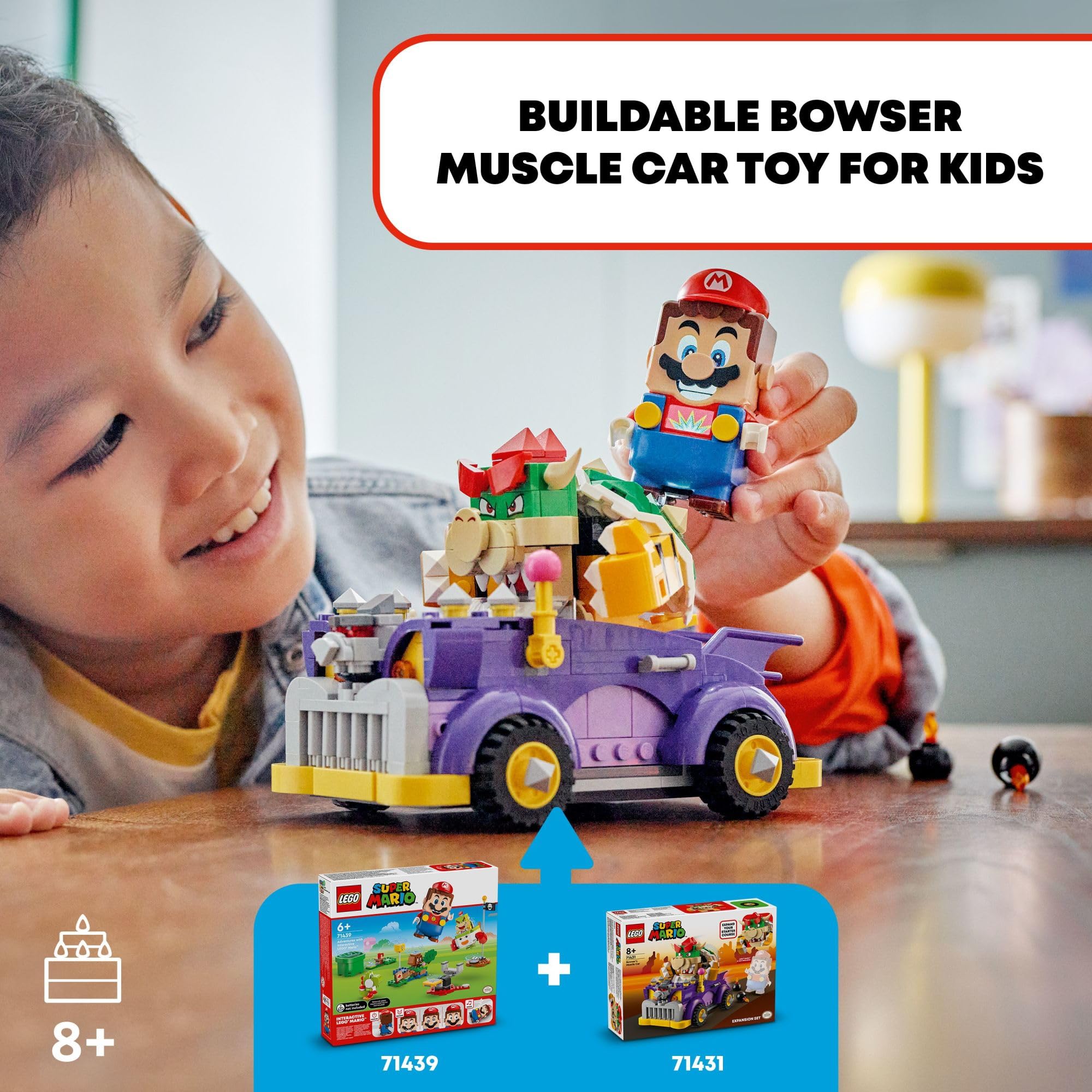 LEGO Super Mario Bowser action tag figure supports interactive storytelling.