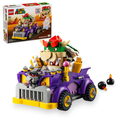 LEGO Super Mario Bowser muscle car front view for imaginative racing play.
