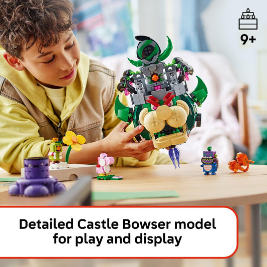 LEGO Super Mario Castle Bowser flying action shows movable play features
