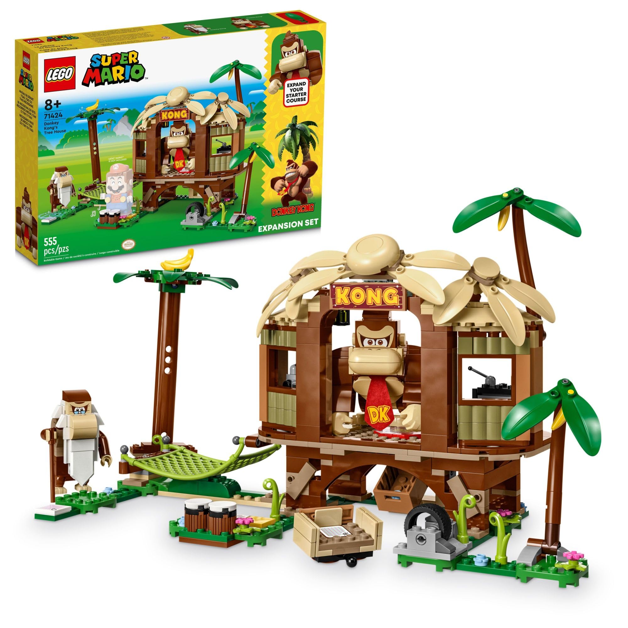 LEGO Super Mario Donkey Kong Tree House assembly view for interactive building fun