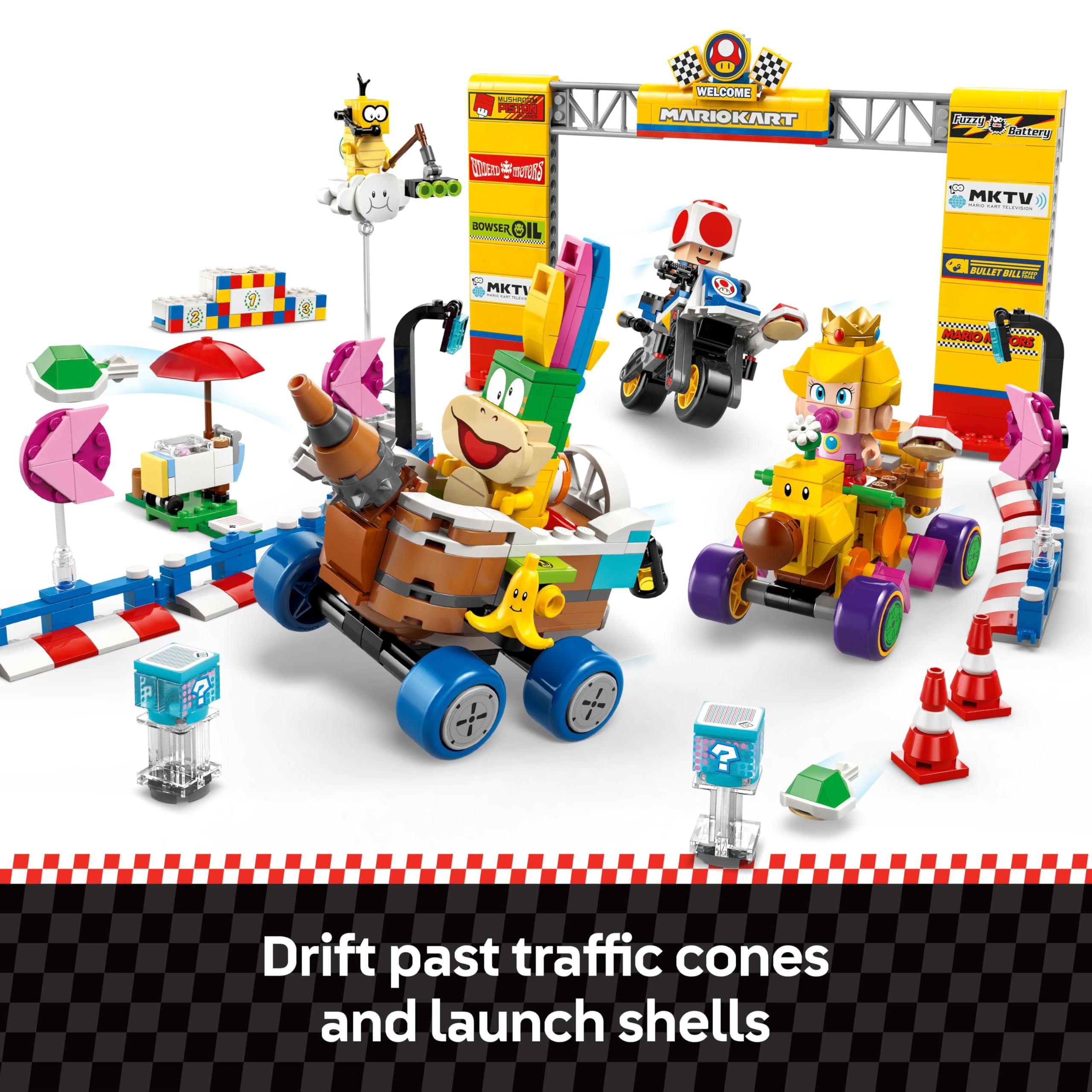 LEGO Super Mario Kart Landship vehicle for imaginative kart adventures across tracks