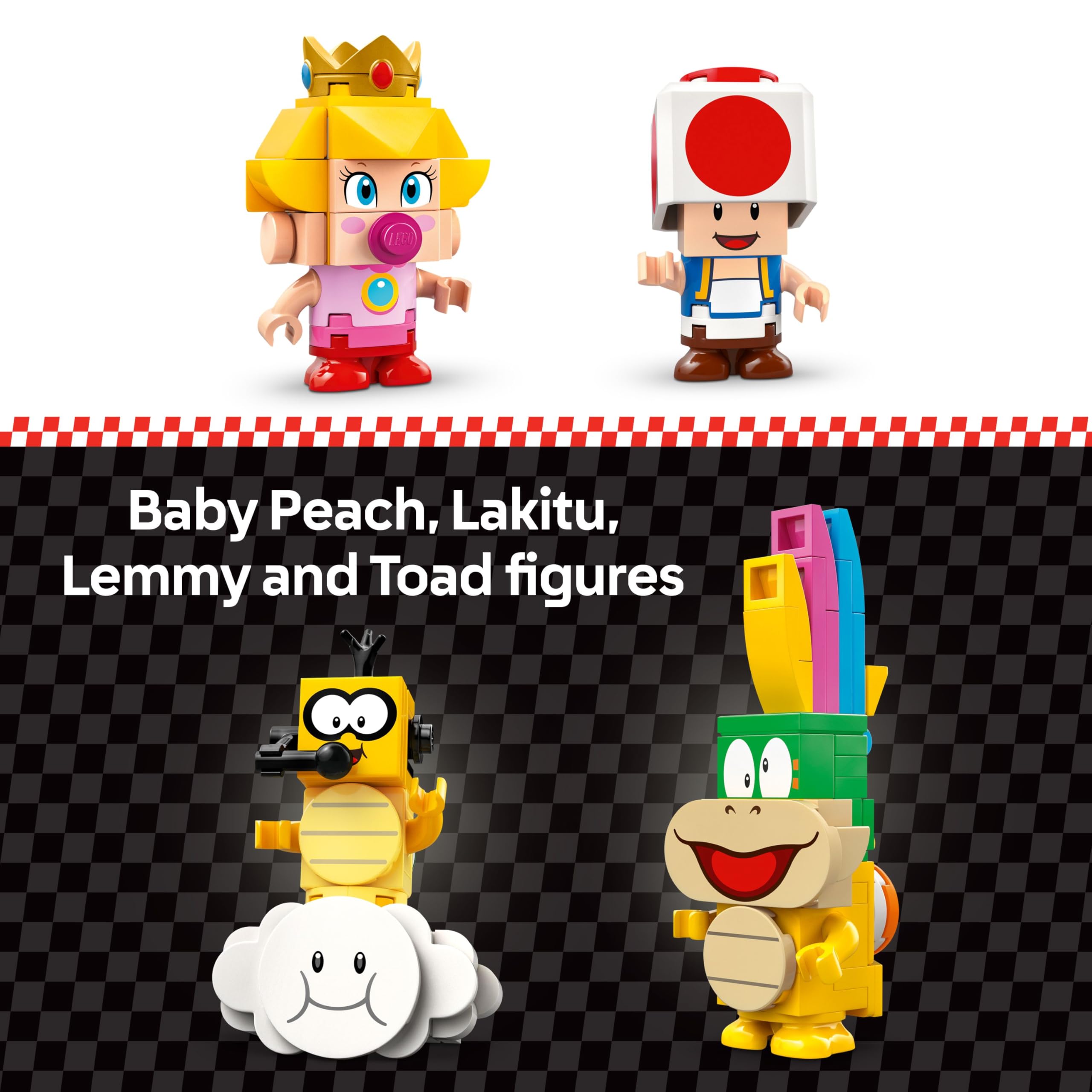 LEGO Super Mario Kart Wild Wiggler vehicle for shell-launch action on tracks