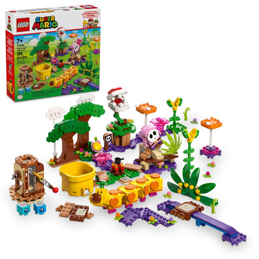 LEGO Super Mario Soda Jungle Maker Set pink Shy Guy figure for imaginative, brick-built adventures.