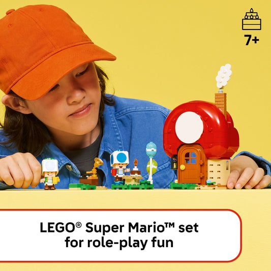 LEGO Super Mario Toads House kitchen scene invites snack-time adventures and storytelling.