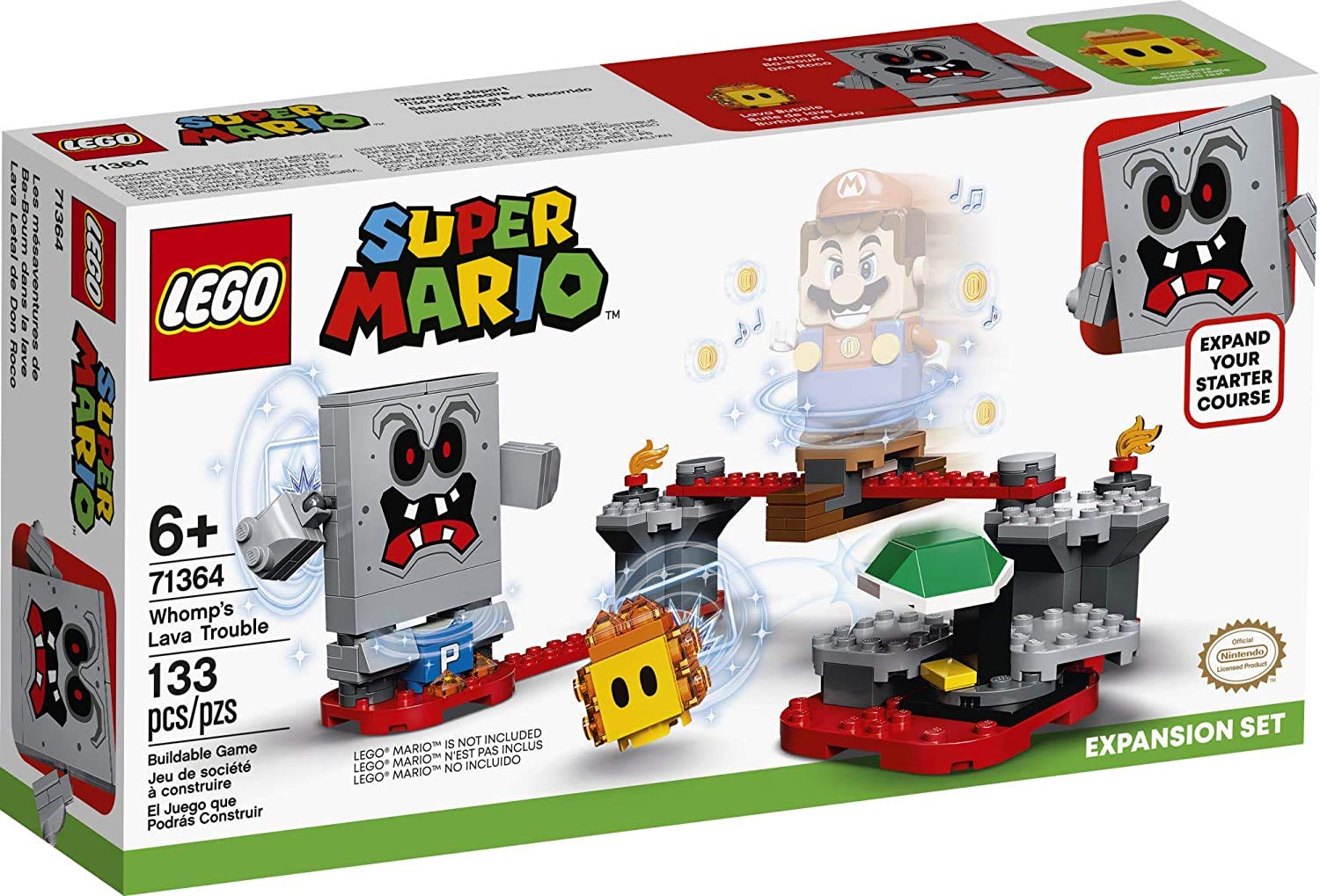 LEGO Super Mario Whomp’s Lava Trouble slide platform for balance play