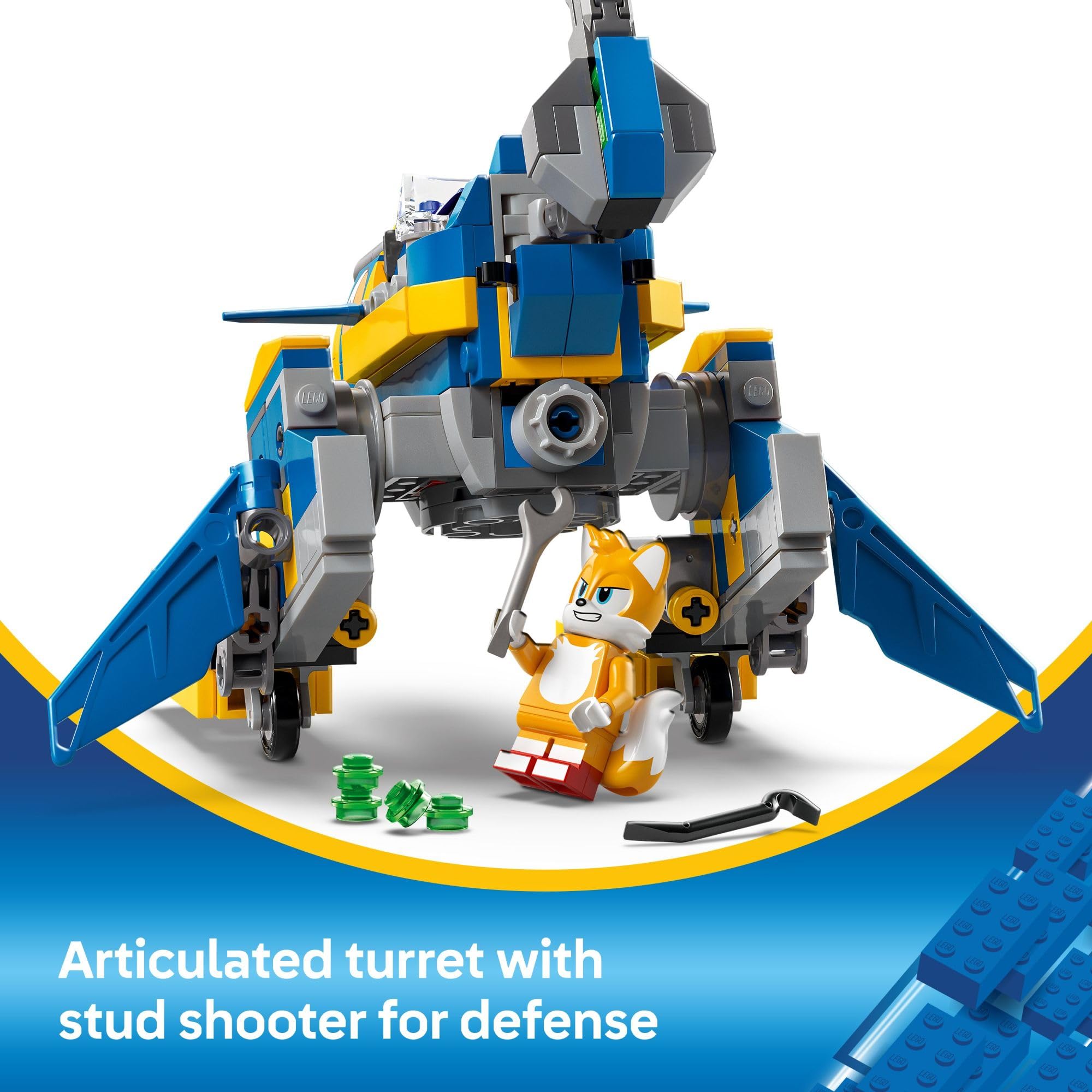 LEGO Tails minifigure enhances teamwork and repair-themed storytelling.