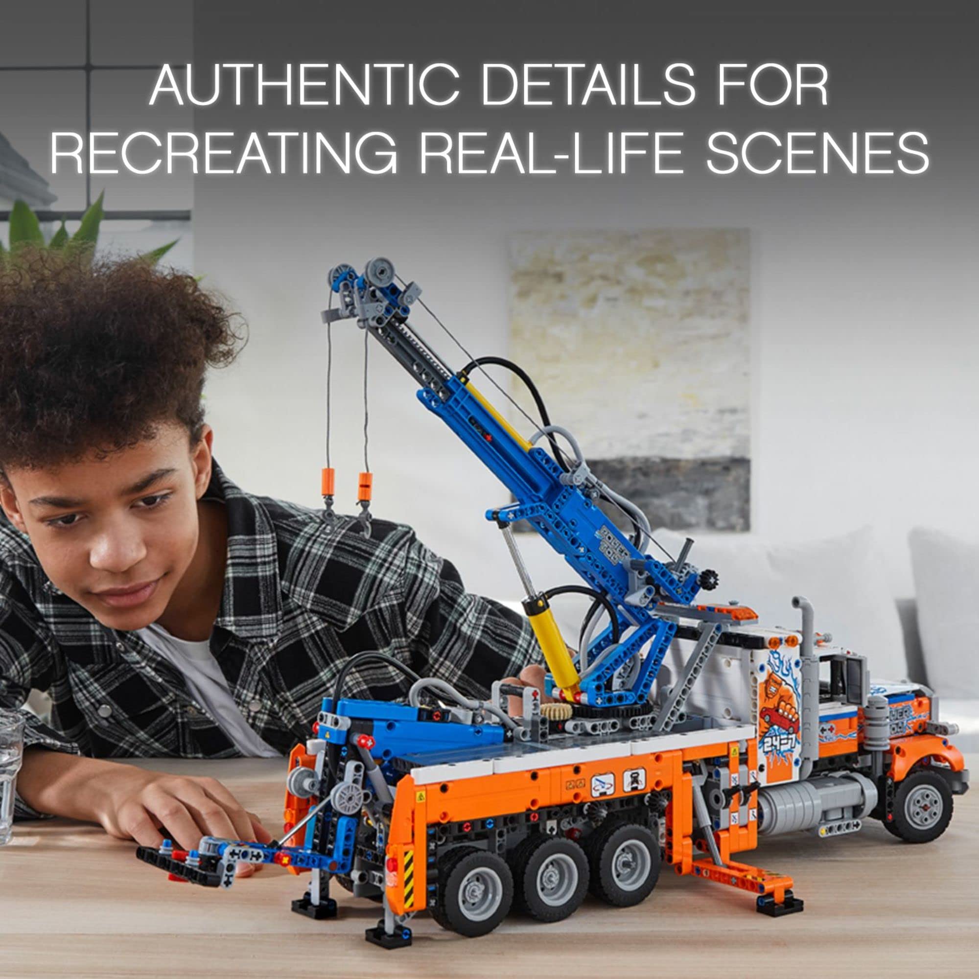 LEGO Technic 42128 lifting axle action illustrating load distribution.