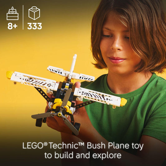 LEGO Technic Bush Plane shows adjustable ailerons for creative aircraft tuning