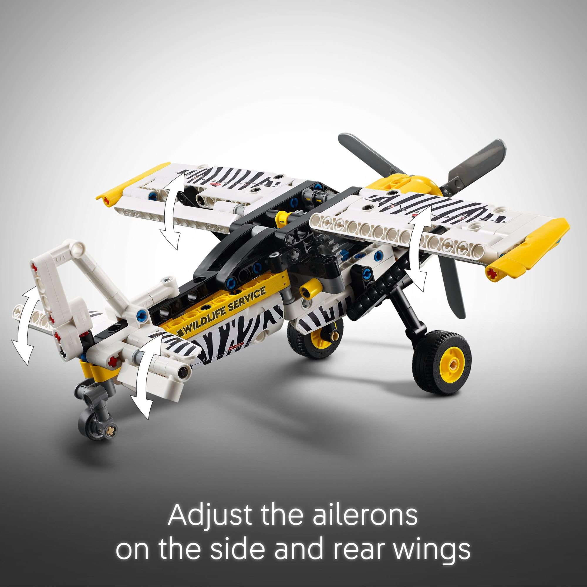 LEGO Technic Bush Plane zebra-print design highlights wildlife conservation storytelling