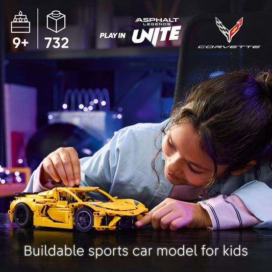 LEGO Technic Chevrolet Corvette Stingray engine detail for realistic building
