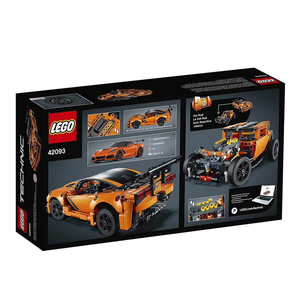 LEGO Technic Corvette ZR1 rear wing and exhaust for authentic look.